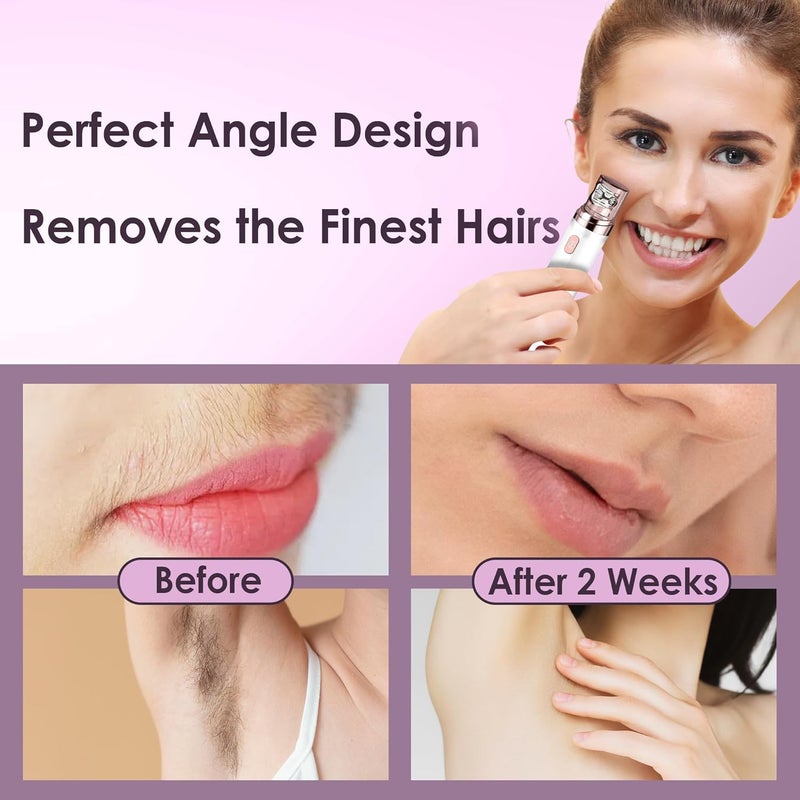 gurelax Hair Removal Epilator for Women, Facial Epilator Hair Remover, Plucker for Face, Lip, 2-in-1 Epilation System, All Ages and Skin Types,with Brush, Pouch - Image 3